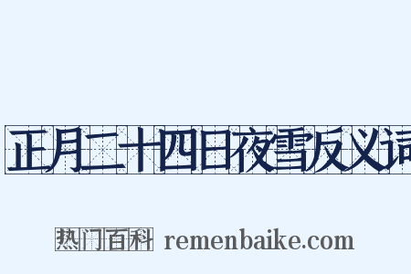 正月二十四日夜雪反义词是什么意思的图片